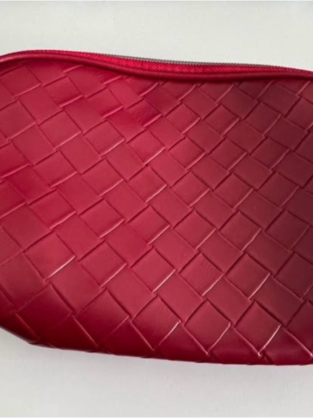 Lancome Red Woven Cosmetic Pouch